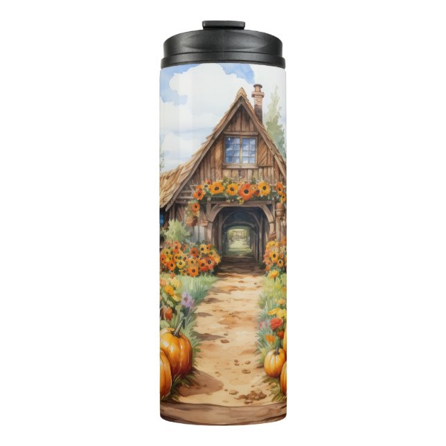 WASSERFALL LAND BARN MIT PUMPKINS THERMOSBECHER (Vorderseite)