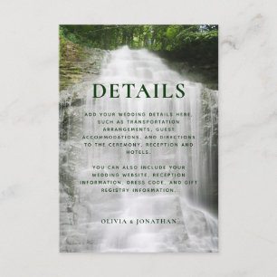 Wasserfall Land Rustikale Hochzeiten Details Begleitkarte