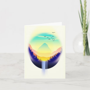 Wasserfall-Landschaft Feiertagskarte