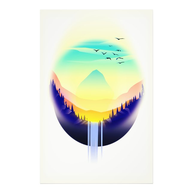 Wasserfall-Landschaft Fotodruck (Vorne)