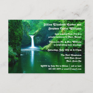 Wasserfall-Landschaftsfoto - 3x5 Hochzeitsankündig Einladung