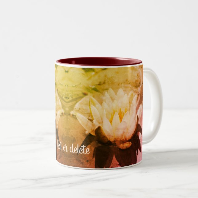Wasserfall Lotus Personalisiert Zweifarbige Tasse (VorderseiteRechts)