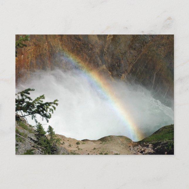 Wasserfall mit Regenbogen Postkarte (Vorderseite)