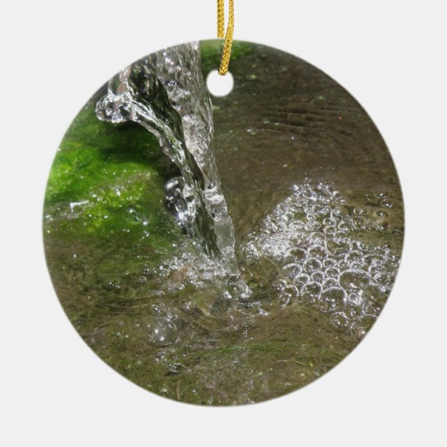 Wasserfall mit Schlammwasser Keramik Ornament (Vorne)