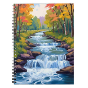 Wasserfall Natur Landschaftsmalerei Notizblock