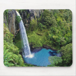 Wasserfall-Natur-Park-blaues Wasser-Waldschicksal Mousepad