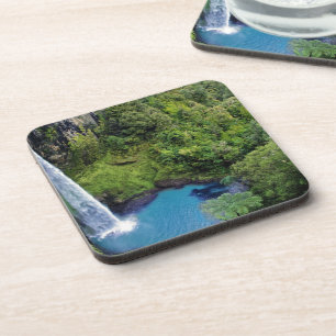 Wasserfall-Natur-Park-blaues Wasser-Waldschicksal Untersetzer