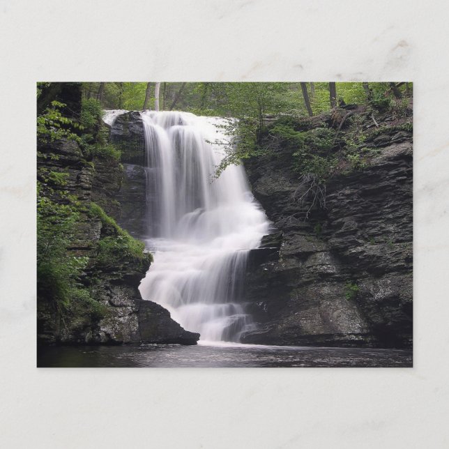 Wasserfall Nature Tree Leaf Liebe Park Postkarte (Vorderseite)