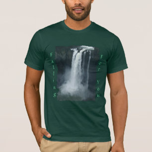 Wasserfall Naturlandschaft Romantischer T - Shirt