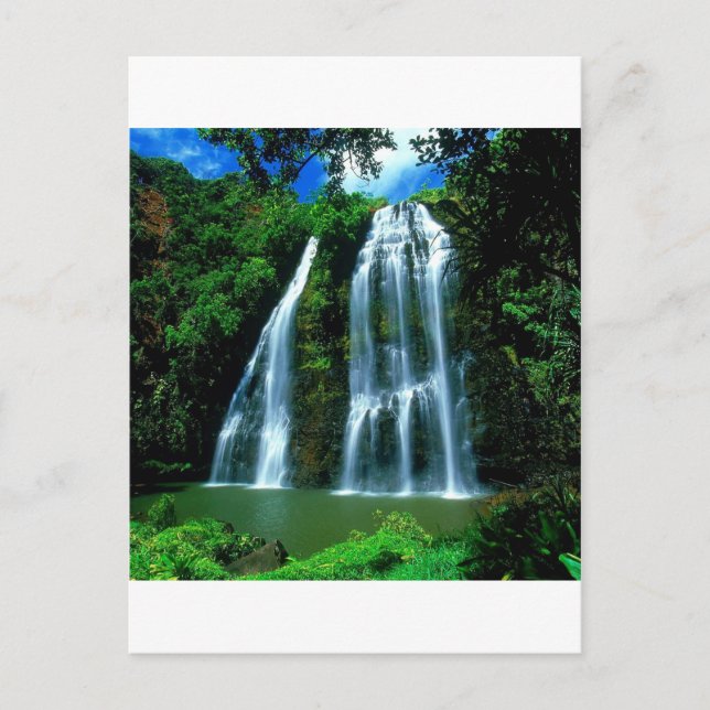 Wasserfall Opaekaa Kauai Hawaii Postkarte (Vorderseite)