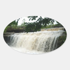 Wasserfall Ovaler Aufkleber