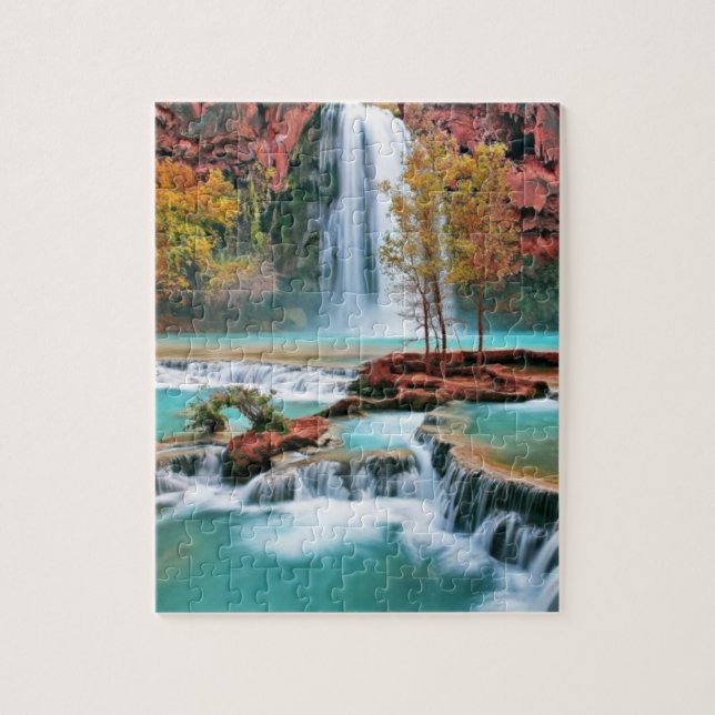 Wasserfall-Paradies-Puzzlespiel (Vertikal)