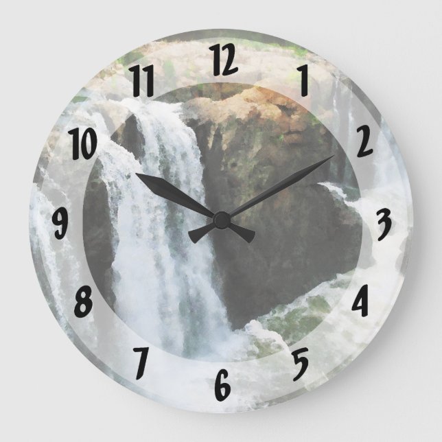 Wasserfall Paterson NJ Große Wanduhr (Vorderseite)