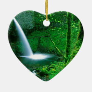 Wasserfall-Pferdeschwanz-Kolumbien-Schlucht Keramikornament