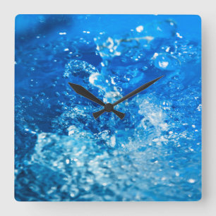Wasserfall Quadratische Wanduhr