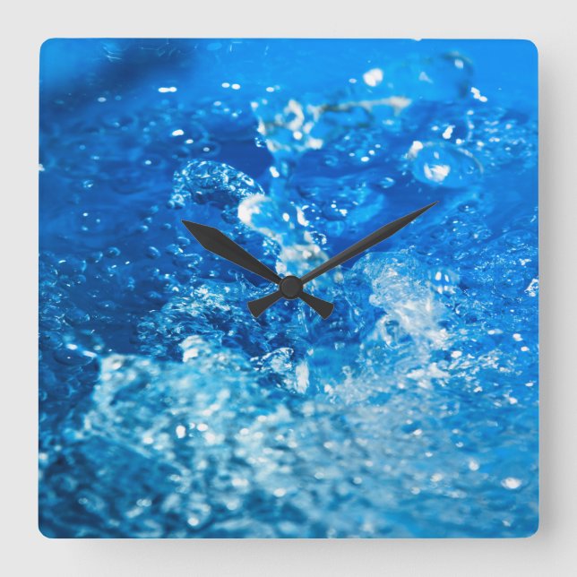 Wasserfall Quadratische Wanduhr (Vorderseite)