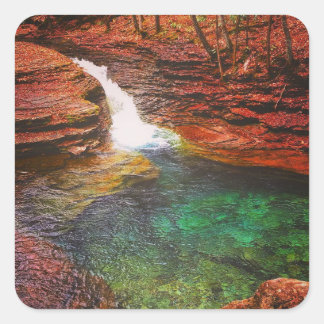 Wasserfall Quadratischer Aufkleber