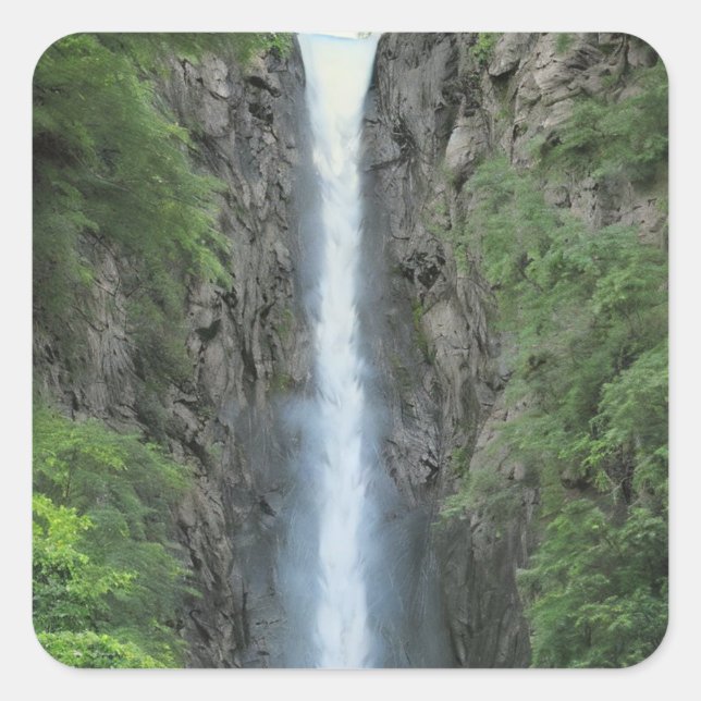 Wasserfall Quadratischer Aufkleber (Vorderseite)