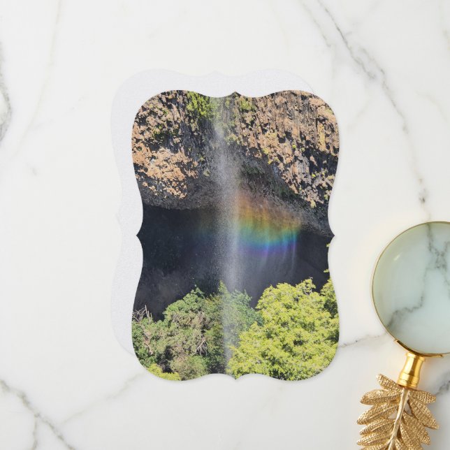 Wasserfall-Regenbogen Dankeskarte (Vorderseite/Rückseite Beispiel)