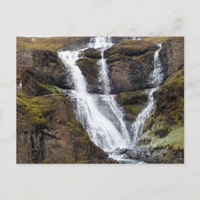 Wasserfall Rjukandi, Island Postkarte (Vorderseite)