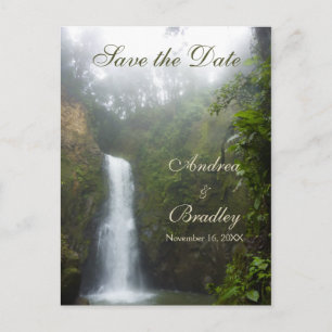Wasserfall Save the Date Postkarte