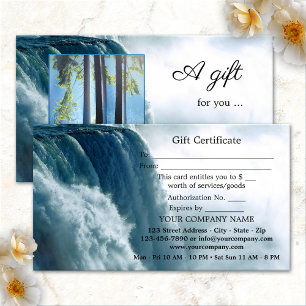 Wasserfall-Schönheit-Spa-Foto-Geschenkgutschein-Ka Rabattkarte