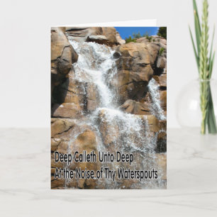 Wasserfall-Schrift Christliches Denken Sie an Ihre Karte