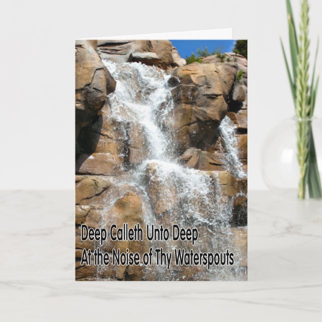Wasserfall-Schrift Christliches Denken Sie an Ihre Karte (Vorderseite)