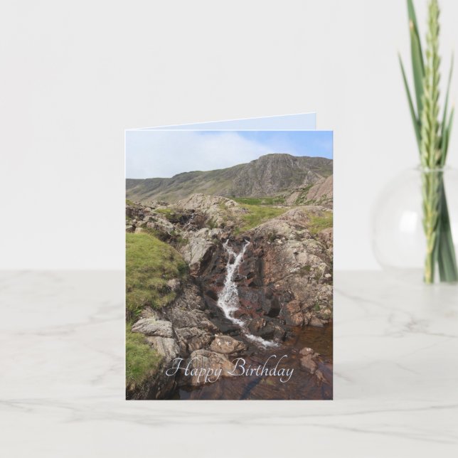 Wasserfall, Seathwaite, Lake District, England Karte (Vorderseite)