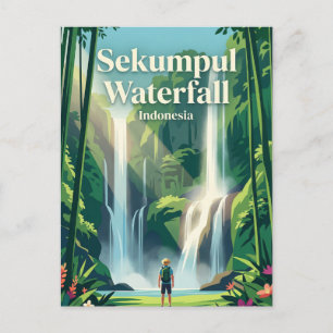 Wasserfall Sekumpul Indonesien Postkarte