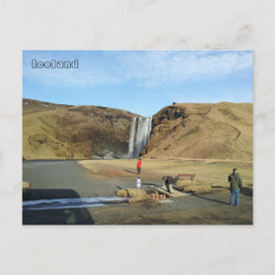 Wasserfall Skógafoss, Island Postkarte