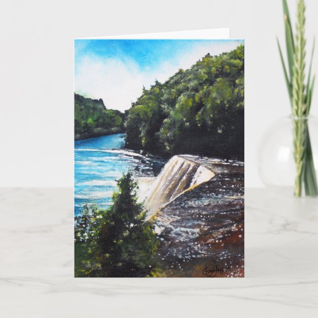 Wasserfall - Tahquamenon Falls, MI Grußkarte Karte (Vorderseite)