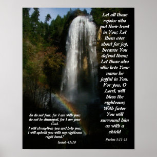 Wasserfall-u. Regenbogen-Hilfe vom Gott-Druck Poster