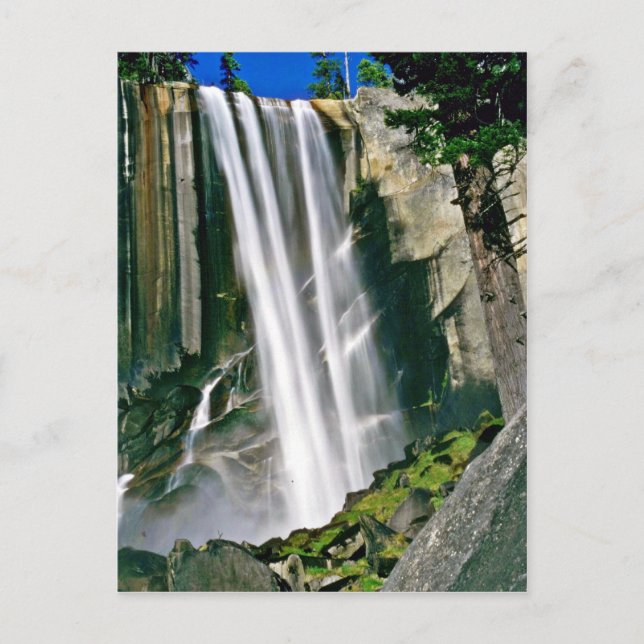 Wasserfall über Felsen Postkarte (Vorderseite)
