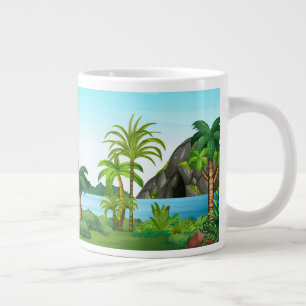 Wasserfall- und Höhlenlandschaft Jumbo-Tasse