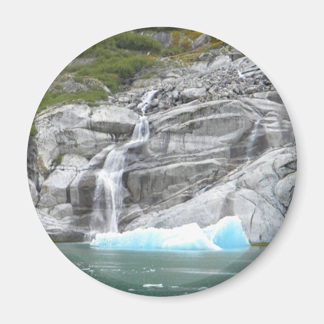 Wasserfall und Iceberg Alaska Binnenpass Magnet (Vorne)