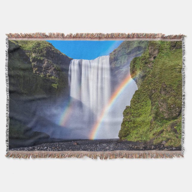 Wasserfall und Regenbogen Decke (Vorderseite)