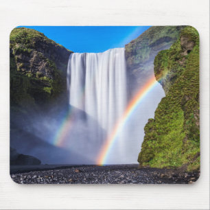 Wasserfall und Regenbogen Mousepad