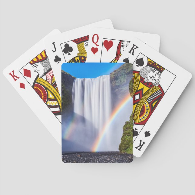 Wasserfall und Regenbogen Spielkarten (Rückseite)