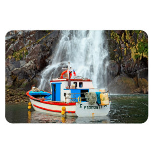 Wasserfall und Schiff Magnet