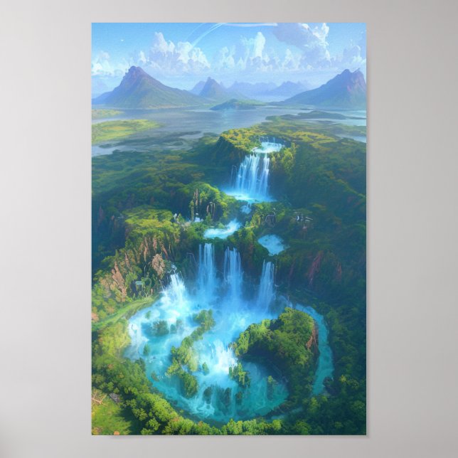 Wasserfall verzaubern poster (Vorne)