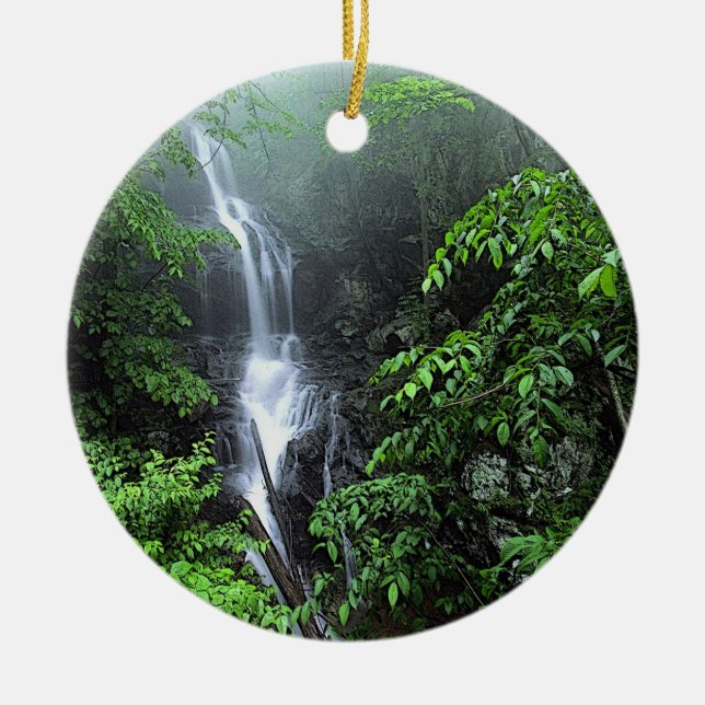 Wasserfall-Verzierung Keramik Ornament (Vorne)