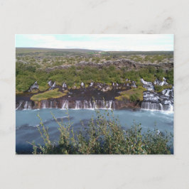 Wasserfall von Hraunfossar in Island Postkarte