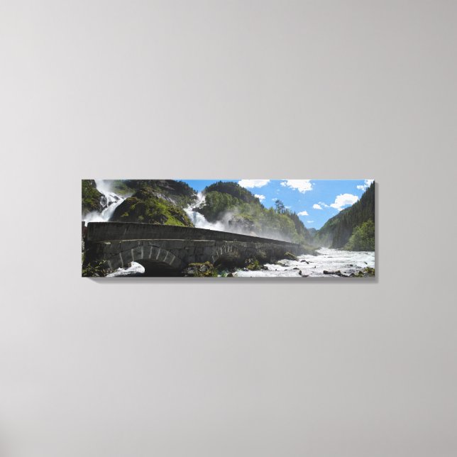 Wasserfall von Latefossen in der norwegischen Lein Leinwanddruck (Vorderseite)