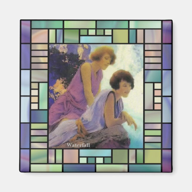 "Wasserfall" von Maxfield Parrish Magnet (Vorne)