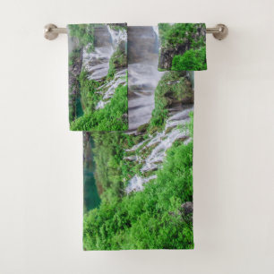 Wasserfall von Plitvicer Seen Badhandtuch Set