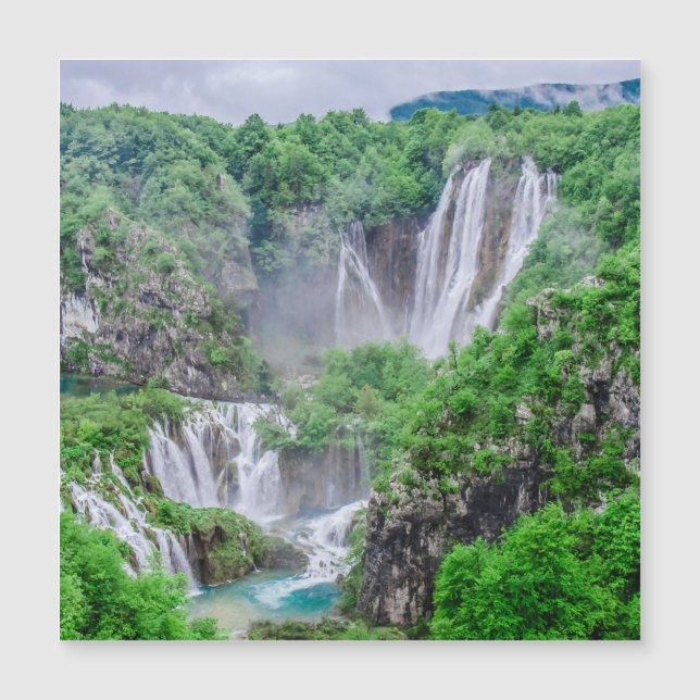 Wasserfall von Plitvicer Seen Magnetkarte (Vorderseite)