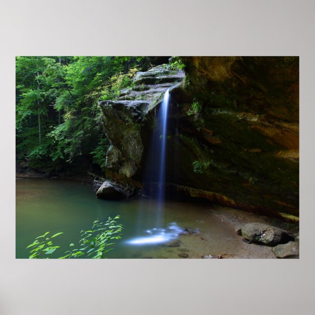 Wasserfall-Waldposter Poster (Vorne)