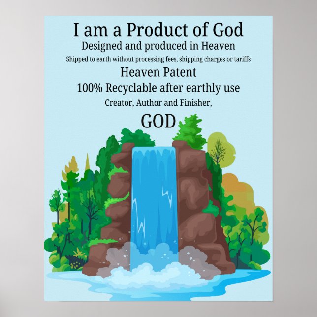 Wasserfall Wall Art, Produkt Gottes Poster (Vorne)
