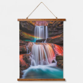 Wasserfall Wandteppich Mit Holzrahmen